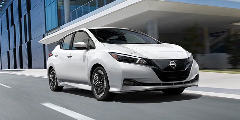 2025 Nissan Leaf driving on the road