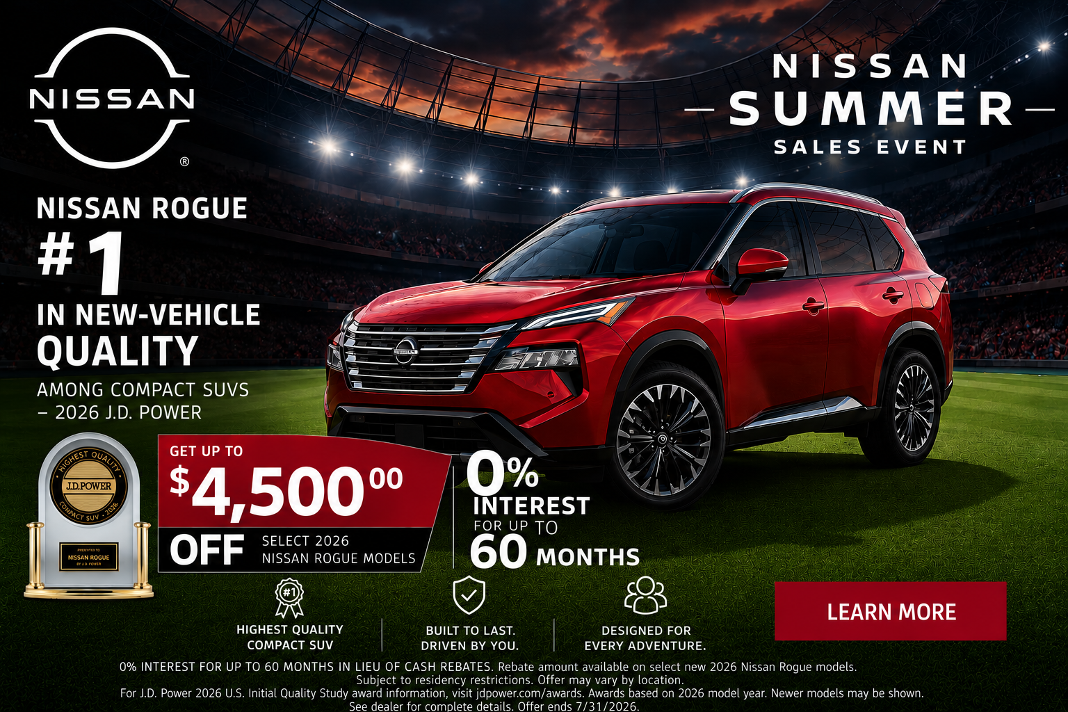0% APR for 60 Months on New Nissan Rogues